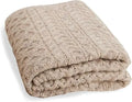 Axyaa Irish Wool Blanket: Cozy Cable Knit Design, 100% Worsted Wool, Ethically Made in Ireland