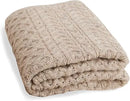 Axyaa Irish Wool Blanket: Cozy Cable Knit Design, 100% Worsted Wool, Ethically Made in Ireland