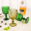 Axyaa Spiral Floral Embossed Goblet Set - 300ml Vintage Wine Glasses Cozy Collection