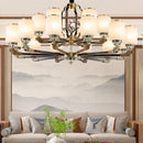 Luxurious Axyaa Copper Jade Chandelier for Modern Living, Dining, and Bedroom Lighting