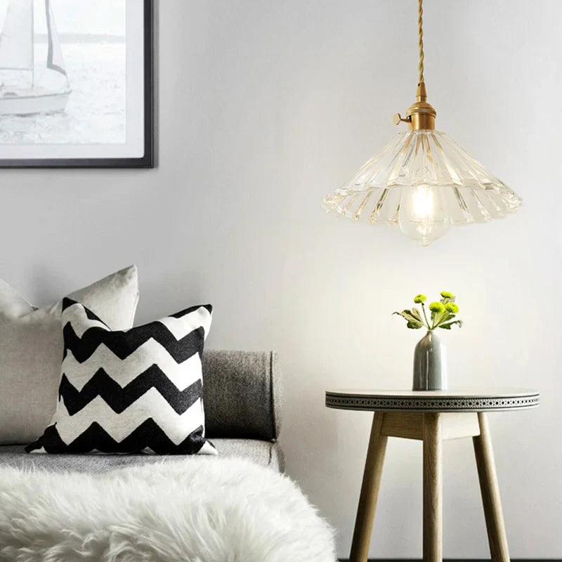 Axyaa Nordic Glass Pendant Lights - Elegant Copper Hanging Light for Home Decor and Lighting