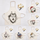 Axyaa Christmas Dog Kitchen Ladies Apron - Fun Cartoon Animal Apron for Home Cooking