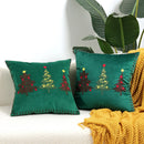 Axyaa Embroidered Snowflakes Christmas Cushion Cover