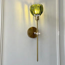 Axyaa Floral Glass Wall Sconce: LED Bedroom/Living Room Lamp