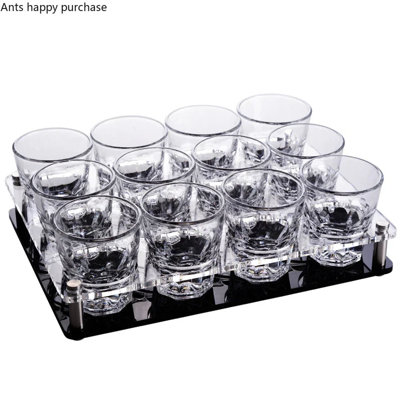 Axya Acrylic Glass Cup Holder Set for KTV Bar Organization