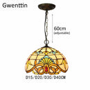 Axyaa Stained Glass Pendant Lights - Mediterranean Baroque Design