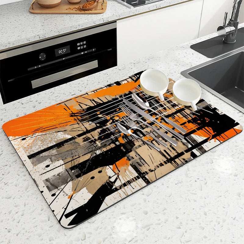 Axyaa Geometric Lines Drain Pad for Kitchen and Bathroom