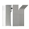 Axyaa Gold Stainless Steel Reusable Drinking Straws Set for Bar Party Cocktail