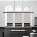 Axyaa Wood Pendant Lamp: Modern LED Walnut Strip Splicing Fixture