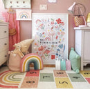 Axyaa Cartoon Hopscotch Rug: Kids Bedroom & Living Room Decor, Baby Crawling Mat