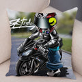 Axyaa Cartoon Motorcycle Pillowcase for Home, Sofa, Car - Polyester - Colorful Design