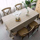 Axyaa Linen Tablecloth With Tassel, Dustproof & Thicken for Wedding Dining Table
