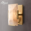 Axyaa Gold Black Marble Wall Lamp LED Sconce for Villa Living Room Bedroom Hallway