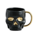 Axyaa Skull Ceramic Mug Gold Plated Large Capacity Breakfast Milk Wine Glass