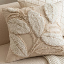 Axyaa Nordic Beige Woven Plush Pillow Cover for Living Room Sofa - 45x45