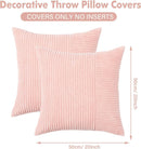 Axyaa Striped Corduroy Lumbar Throw Pillow Cover 12x20 for Home Decor