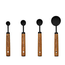 Axyaa Stainless Steel Measuring Cups & Spoons Set with Wooden Handle