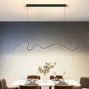 Axyaa Modern LED Line Chandelier Pendant Light for Dining Room and Kitchen