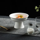 Axya Ceramic Round Cake Plate High Foot Dessert Sushi Molecular Cooking Specialty Tableware
