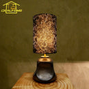 Axyaa Ceramic Fabric LED Table Lamp - French Design Medieval Retro Style