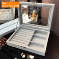 Velvet Jewelry Organizer Box with Dust-proof Display Stand by Axyaa