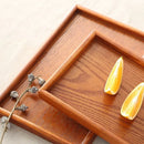 Axyaa Wooden Tea Plate Rectangular Tray for Fruit Snacks and Dinner