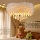 Branded Axyaa Feather Crystal Pendant Lamp for Indoor Lighting Decoration