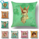Axyaa Angel Baby Linen Cushion Cover - Home Decor, Sofa, Office, Christmas