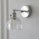 Axyaa Iron Art Glass Flower Wall Sconce with Adjustable Arm and Switch