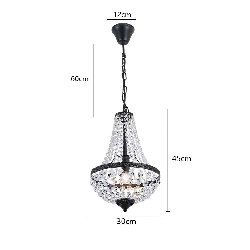 Axyaa Crystal Chandelier: Elegant Iron Art Pendant Lamp for Home Bar and Dining Room