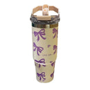 Axyaa 30oz Bow Thermos Tumbler Stainless Steel Insulated Hot Coffee Cup