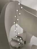 Axyaa LED Ceiling Chandelier: Modern Revolving Staircase Design