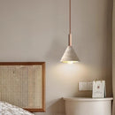 Axyaa Wood Yellow Travertine LED Pendant Lights - Japan Style Kitchen Island Hanglamp