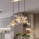 Axyaa Nordic Glass Chandelier: Creative Mickey Bubble Design LED Lighting for Home Decor