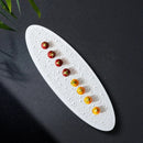 Axyaa Meteorite Beaded Oval Ceramic Dish - Molecular Cuisine & Western-style Plate
