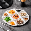 Axyaa Stone Patterned Ceramic Dessert Plate Set - Nine Grid Molecular Cuisine Tableware