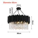 Axyaa Luxury LED Crystal Chandelier for Living & Dining Room - Black Tube Design