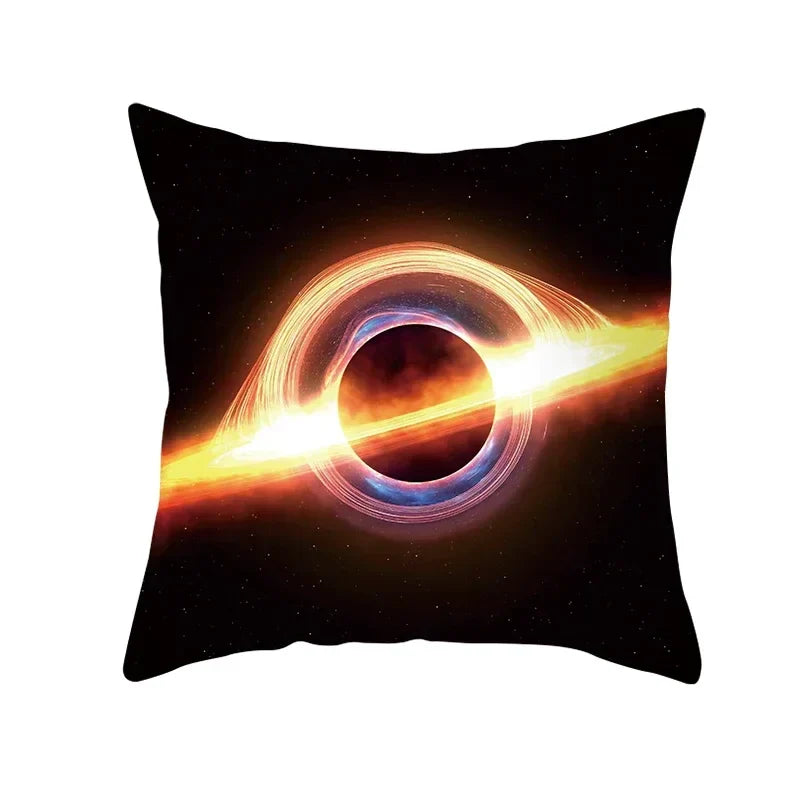 Axyaa Black Hole Polyester Pillowcase - Home Decor Cushion Cover for Sofa, 45X45CM