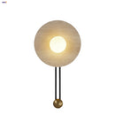 Axyaa Round Yellow Travertine LED Wall Lamp - Modern Nordic Glass Ball Light