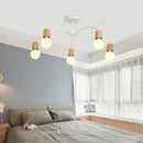 Axyaa Nordic Wood Ceiling Lights Modern Sputnik Chandelier for Home Decor