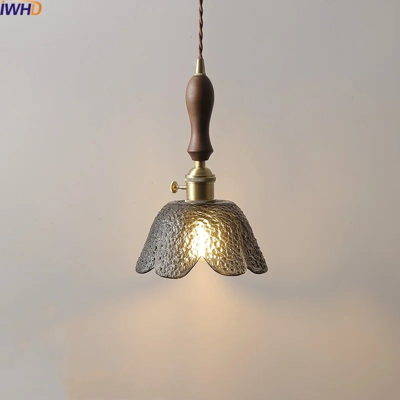 Axyaa Nordic Modern LED Glass Pendant Lamps with Knob Switch Fixtures