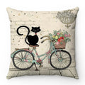Axyaa Retro Black Cat Cartoon Anime Decorative Pillowcase for Sofa, Car, Bedroom