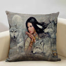 Axyaa Vintage African Indian Sexy Girl Women Oil Painting Cushion Cover