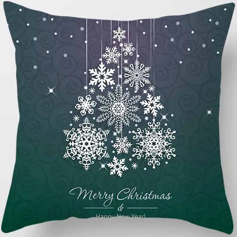 Christmas Elk Print Pillowcase 45x45cm for Sofa, Car, Bedroom & Living Room Decor