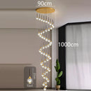 Axyaa Crystal Chandelier Stair Pendant Lamp Living Room Interior Lighting
