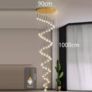 Axyaa Crystal Chandelier Stair Pendant Lamp Living Room Lighting
