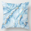 Axyaa Blue Geometric Marble Stripe Line Pillowcases - Set of 2