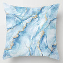 Axyaa Blue Geometric Marble Stripe Line Pillowcases - Set of 2