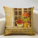 Axyaa Vintage Flower Cushion Cover 45x45cm Square Pillow Case Nostalgic Design