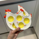Axyaa Cute Chi Egg Tray Refrigerator Holder Irregular Storage Breakfast Plate